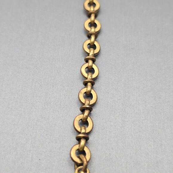 Y2K J Crew Gray Rhinestones & Yellow Accents Statement Necklace 15" Gold Tone - Picture 5 of 8